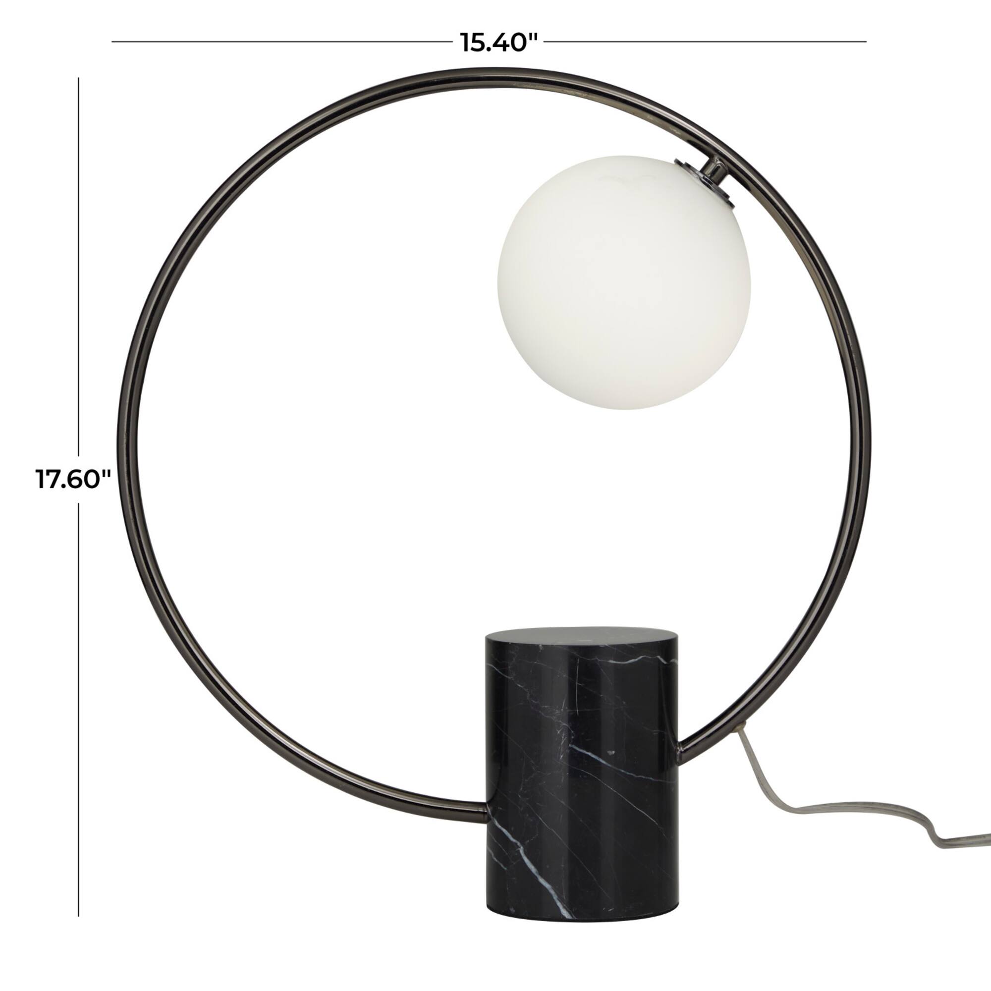 17.5" Marble Contemporary Abstract Accent Lamp